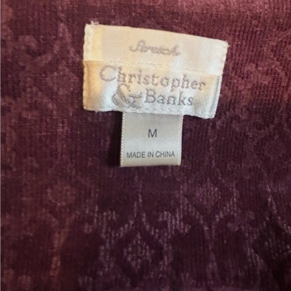 Christopher & Banks size M Deep Burgundy Stretch Corduroy Jean Jacket - Picture 5 of 7